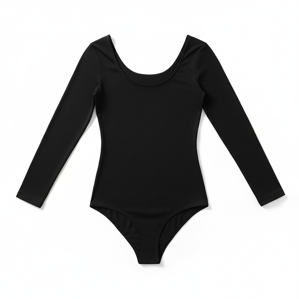 CurveLux Long Sleeve Seamless Bodysuit (Black)